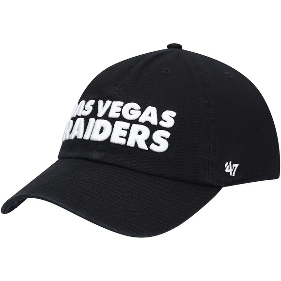 47 Other - Las Vegas Raiders '47 Brand Clean Up Script Adjustable Black Hat NWT NFL OSFA